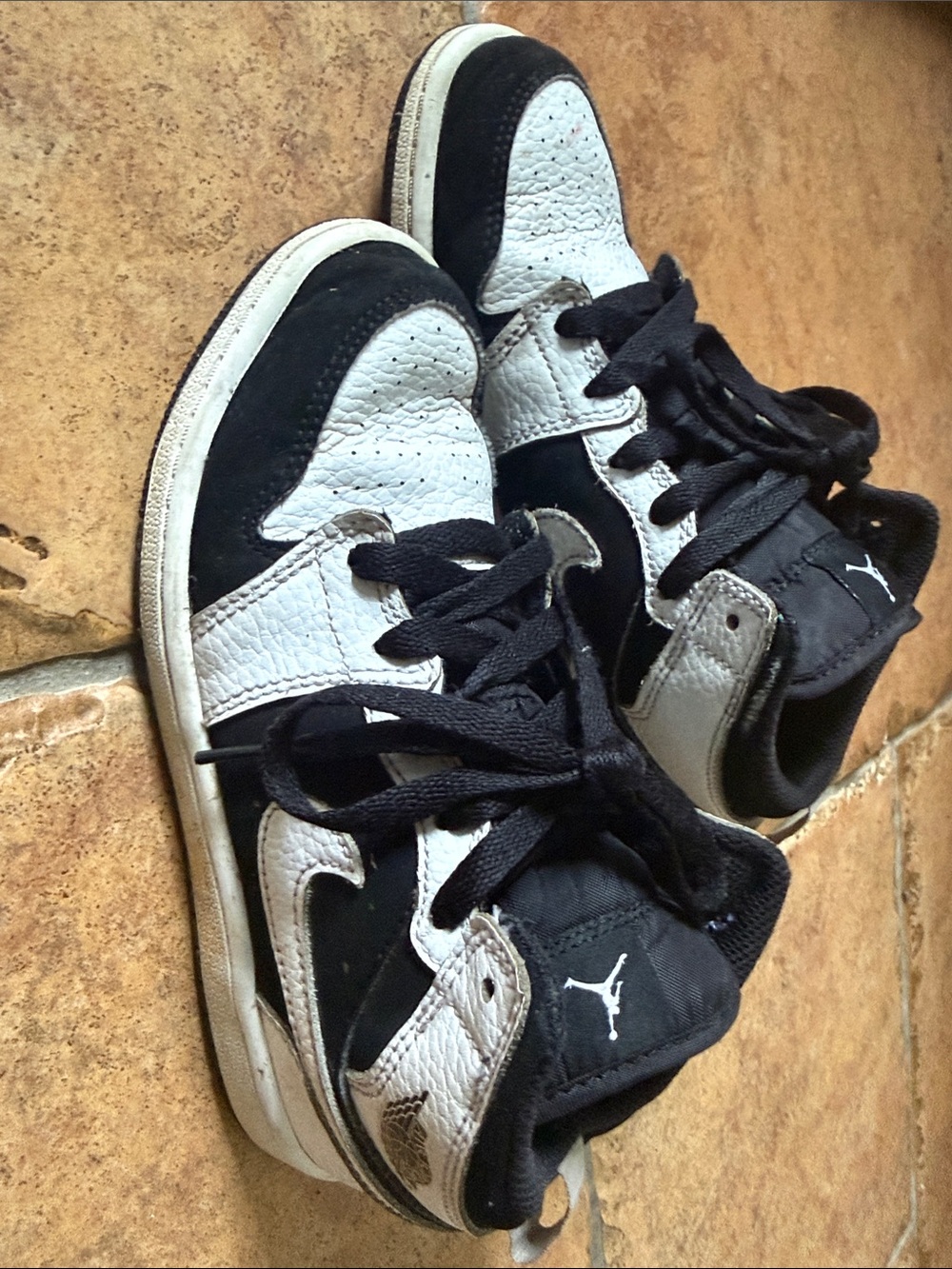 Nike Air Jordan Kids Black and White High-Top Sneakers